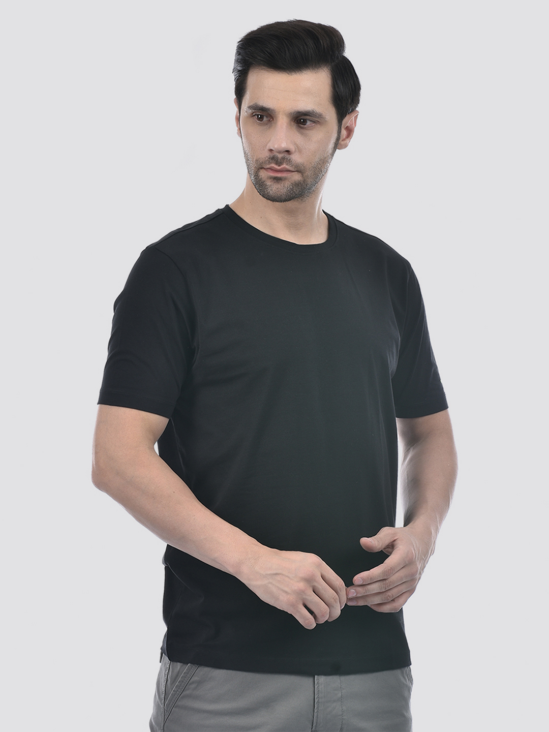 Numero Uno Men's Half Sleeve Regular Fit Black Round Neck T-Shirt